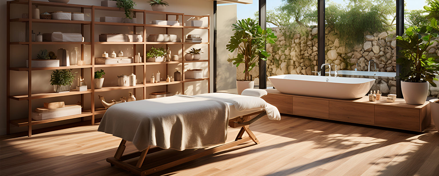 Sala de masajes tranquila